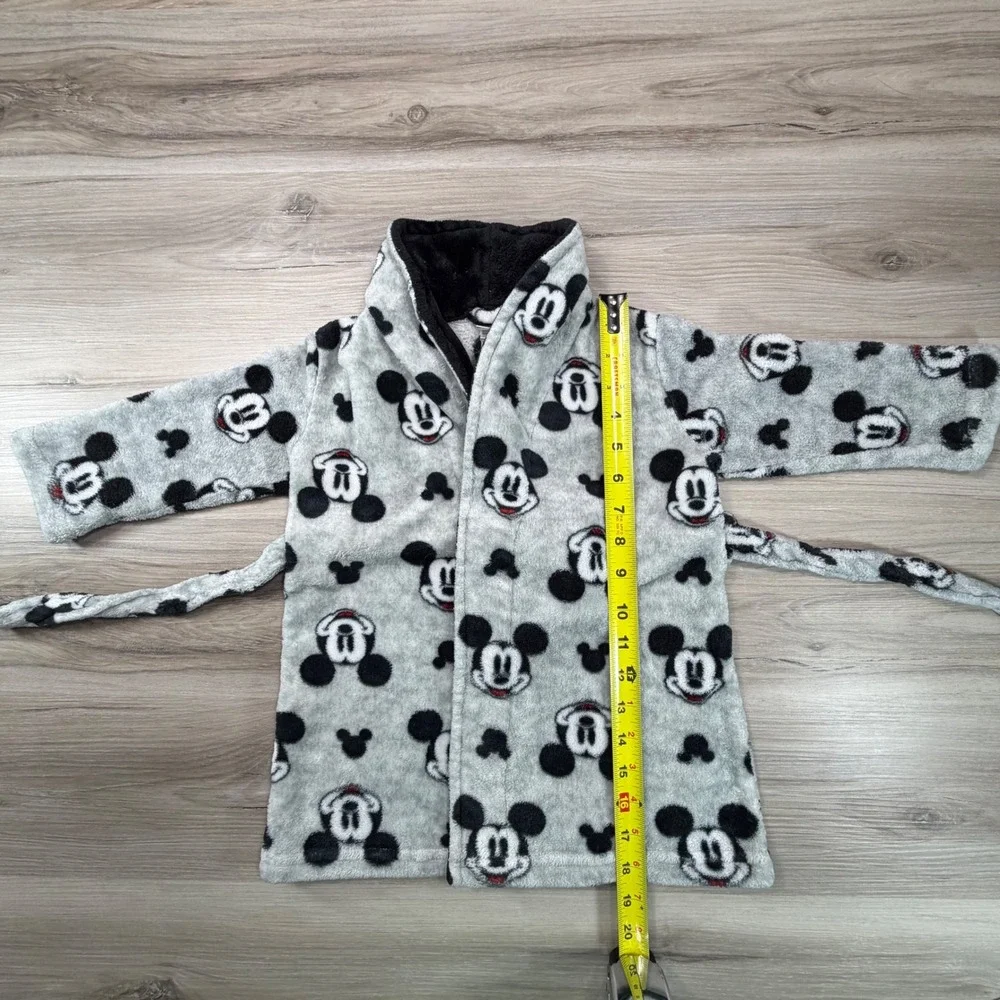 Kids‎ Disney Mickey Mouse Fleece Robe Pajamas Sleepwear Loungewear Size 2T/3T